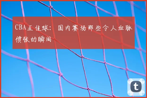 CBA五佳球：国内赛场那些令人血脉偾张的瞬间